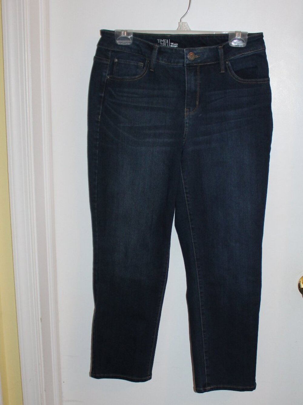 Time and Tru mid-rise straight-leg jeans in a dark wash